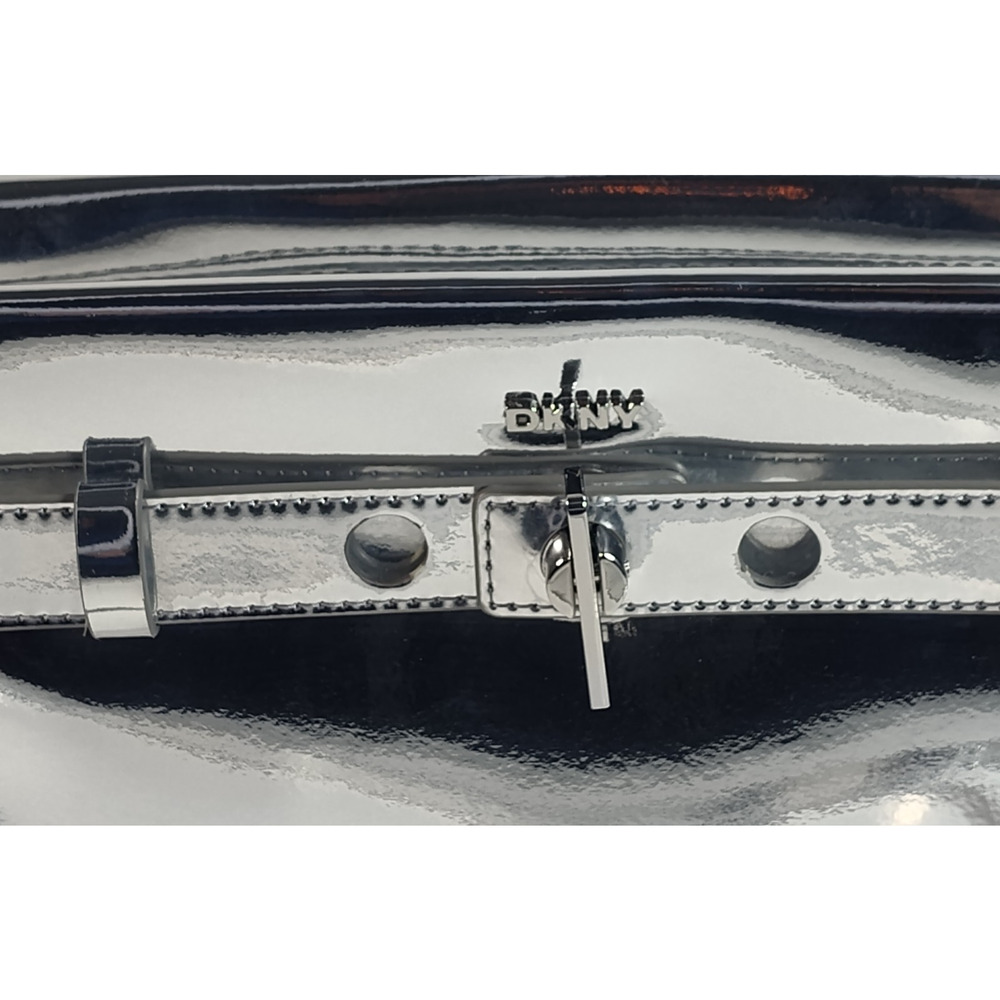 DKNY Bleeker East West Small Metallic Crossbody - Sliver - NWT - Picture 9 of 14